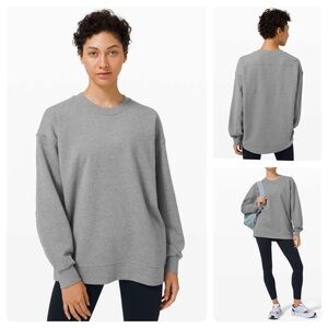 Lululemon Perfectly Oversized CrewHeathered Core Medium Grey 10 EUC